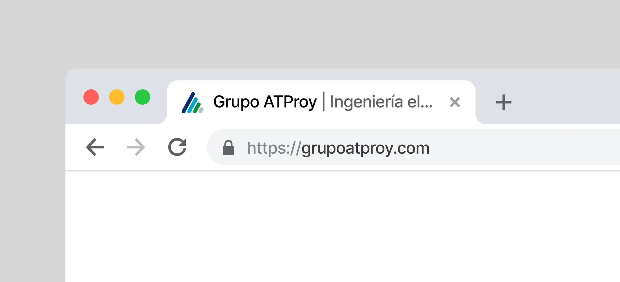 Representación del símbolo como ícono del sitio web en el navegador Google Chrome con tema oscuro.