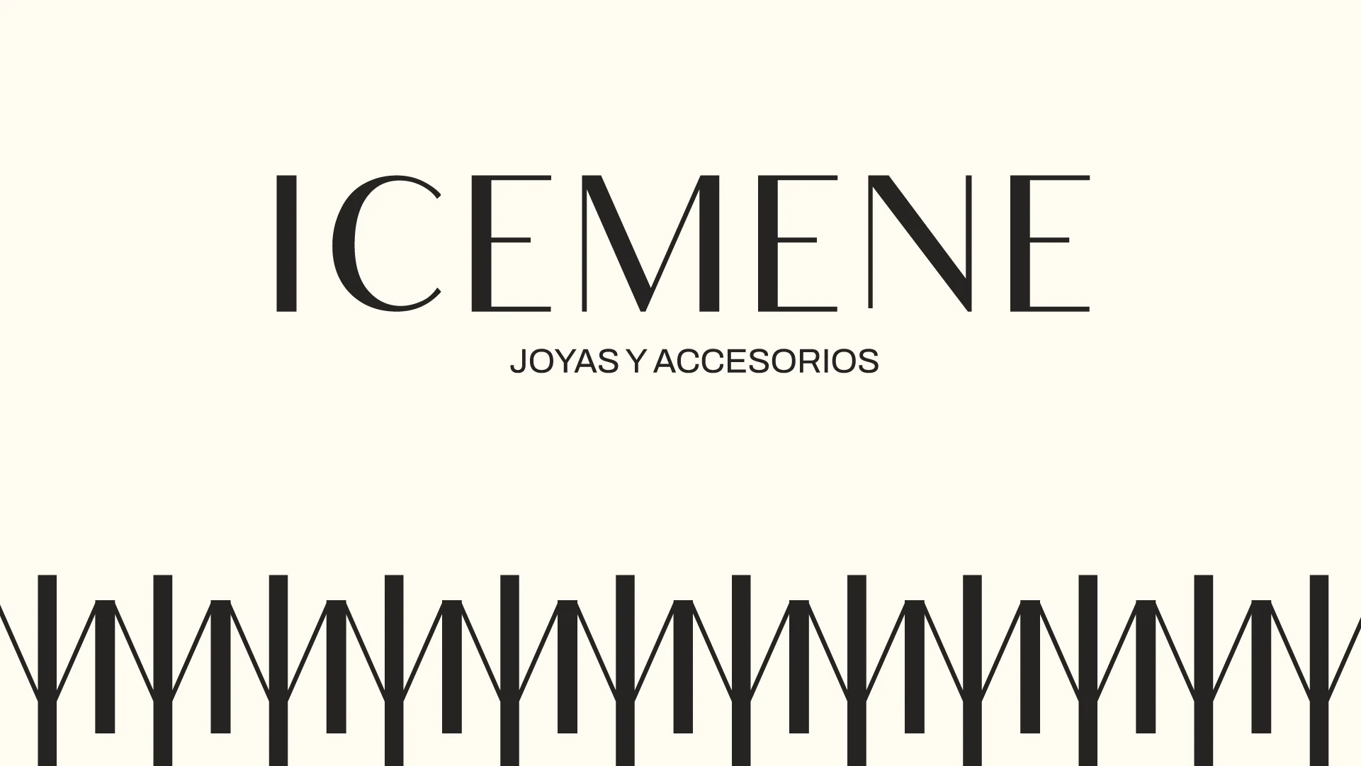 Logo centrado de ICEMENE con el patrón oficial de marca por debajo.